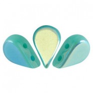 Les perles par Puca® Amos beads Opaque green turquoise ab 63130/28701